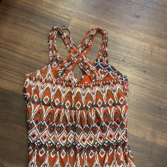 Pink Rose Maxi printed Dress, padded bra,elastic under bra area so extended more - Picture 6 of 7